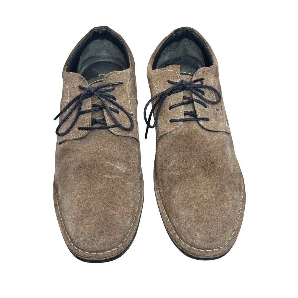 Steve Madden Suede Oxford Mens 13 Taupe Lace Up Casual Leather Dress‎ Shoes